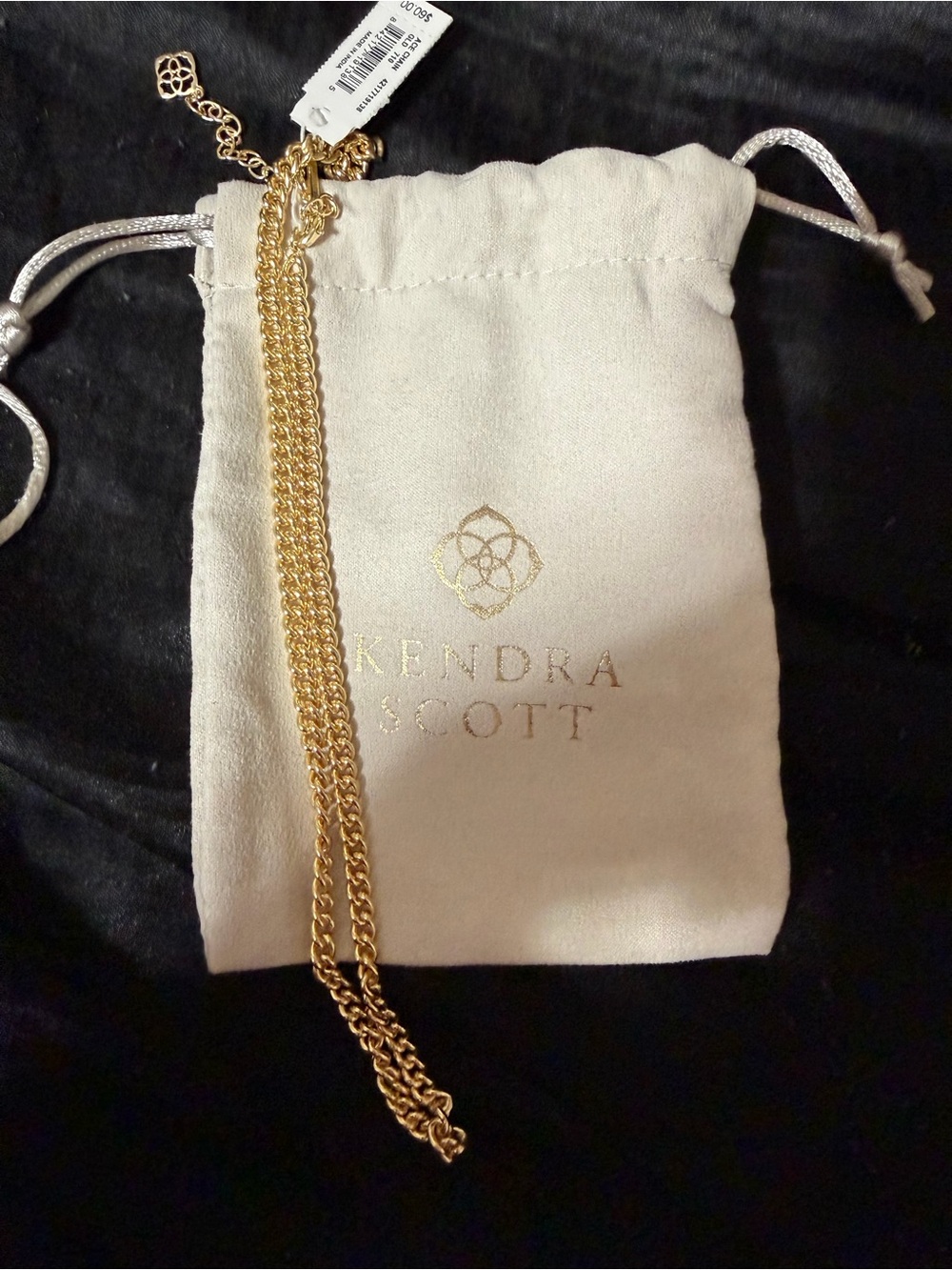 Kendra Scott Gold Multi-Strand Chain Necklace with Branded Pouch